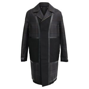 Berluti Plaid Paneled Coat in Multicolor Wool
